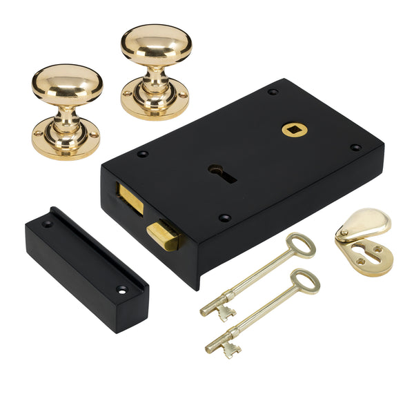 Large Iron Rim Lock & Knob Sets