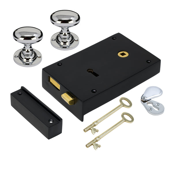 Large Iron Rim Lock & Knob Sets