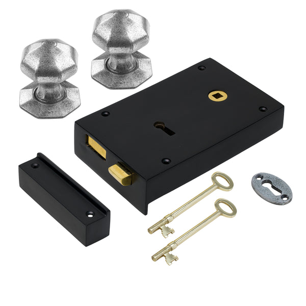 Large Iron Rim Lock & Knob Sets