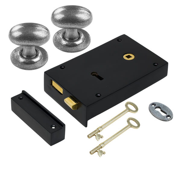 Large Iron Rim Lock & Knob Sets