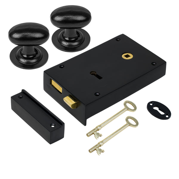 Large Iron Rim Lock & Knob Sets