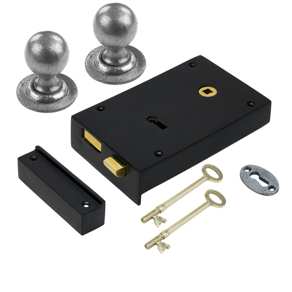 Large Iron Rim Lock & Knob Sets
