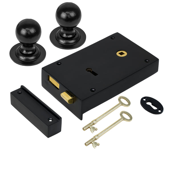 Large Iron Rim Lock & Knob Sets