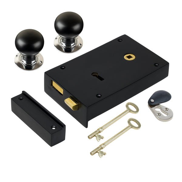 Large Iron Rim Lock & Knob Sets