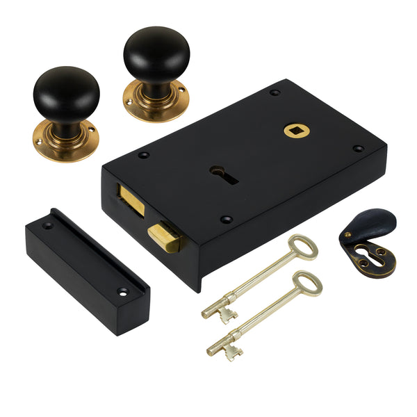 Large Iron Rim Lock & Knob Sets