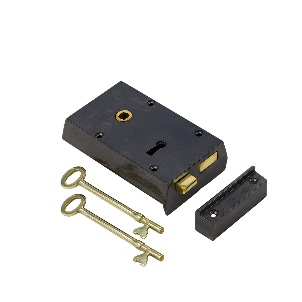 Small Iron Rim Lock & Knob Sets |Traditional Rim Locks