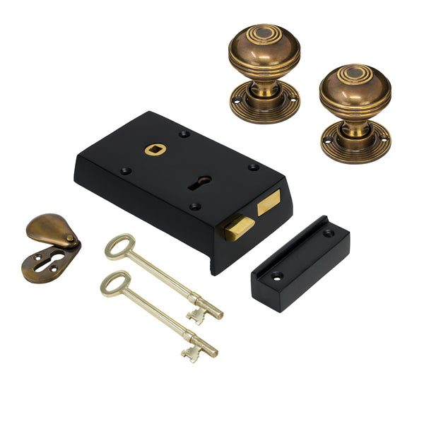 Small Iron Rim Lock & Knob Sets