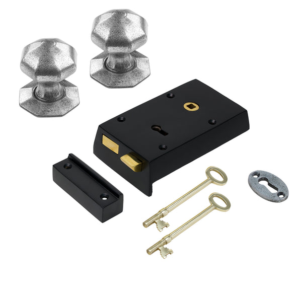 Small Iron Rim Lock & Knob Sets