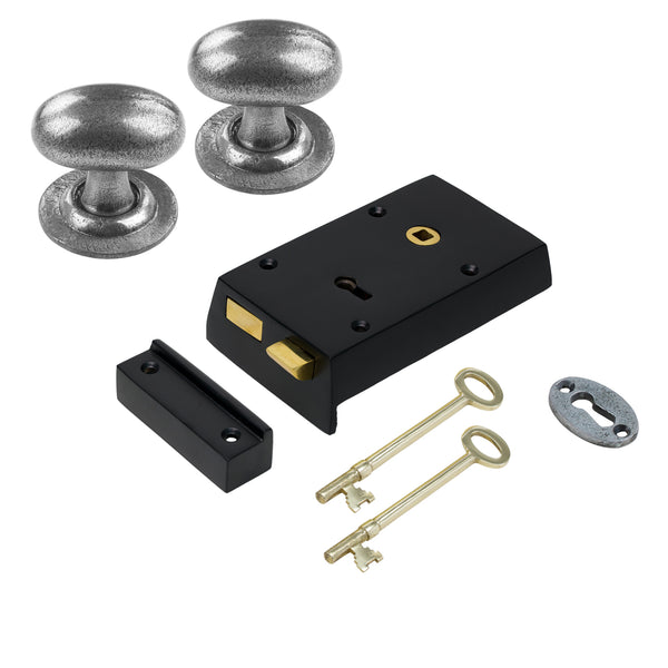 Small Iron Rim Lock & Knob Sets