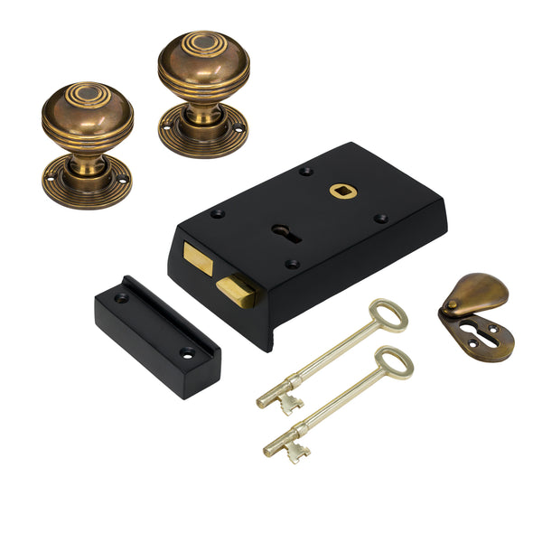 Small Iron Rim Lock & Knob Sets