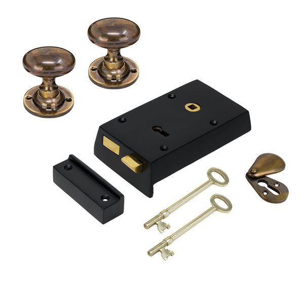 Small Iron Rim Lock & Knob Sets