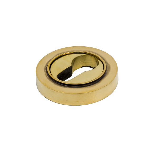 SHOW Antique Brass Euro Plain Round Escutcheon