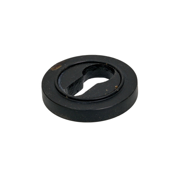 SHOW Black Euro Plain Round Escutcheon