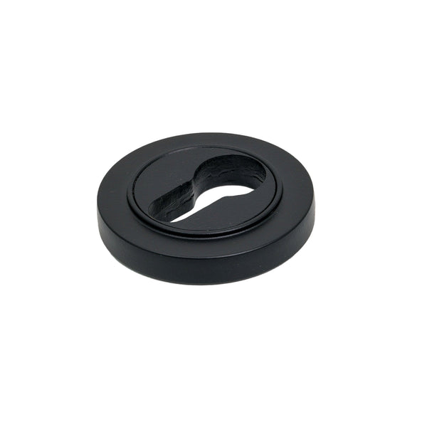SHOW Matt Black Euro Plain Round Escutcheon