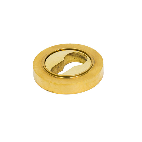 SHOW Polished Brass Euro Plain Round Escutcheon