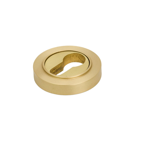 SHOW Satin Brass Euro Plain Round Escutcheon