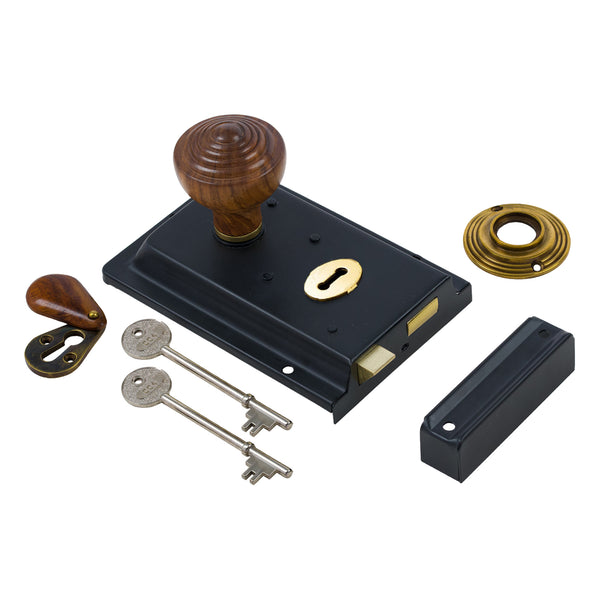 Classic Black Rim Lock & Knob Sets