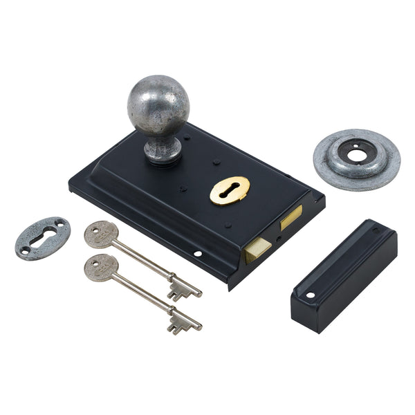 Classic Black Rim Lock & Knob Sets