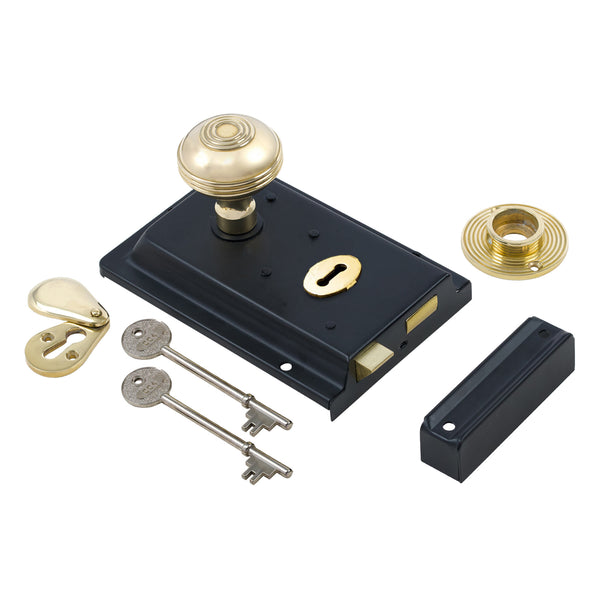 Classic Black Rim Lock & Knob Sets