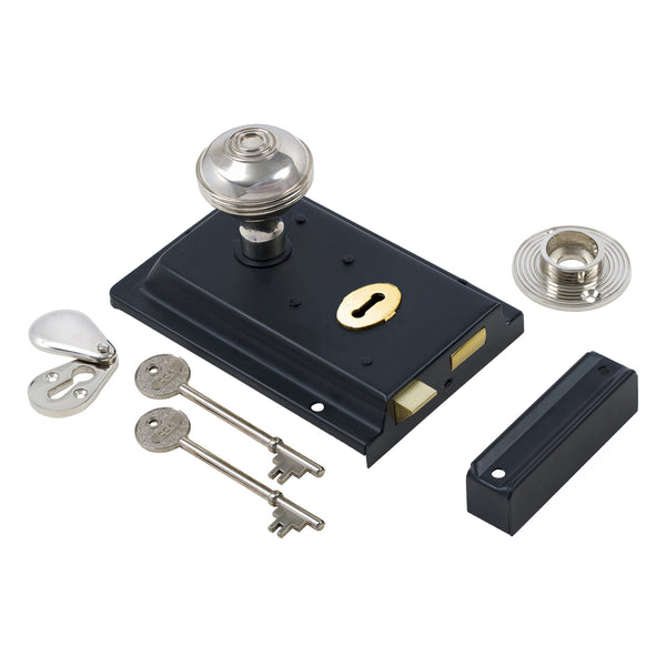 Classic Black Rim Lock & Knob Sets
