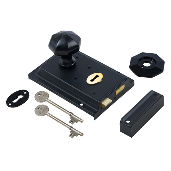 Classic Black Rim Lock & Knob Sets