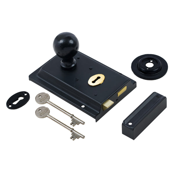 Classic Black Rim Lock & Knob Sets