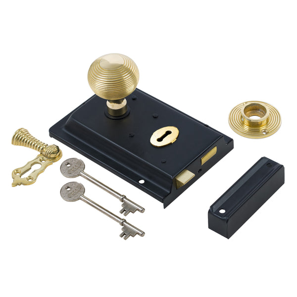 Classic Black Rim Lock & Knob Sets