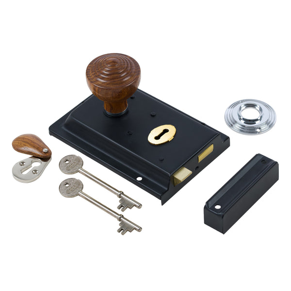 Classic Black Rim Lock & Knob Sets