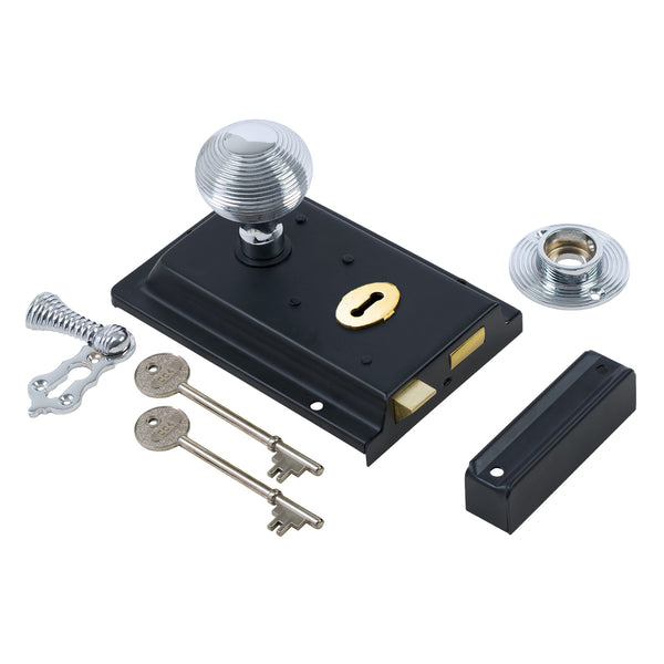 Classic Black Rim Lock & Knob Sets