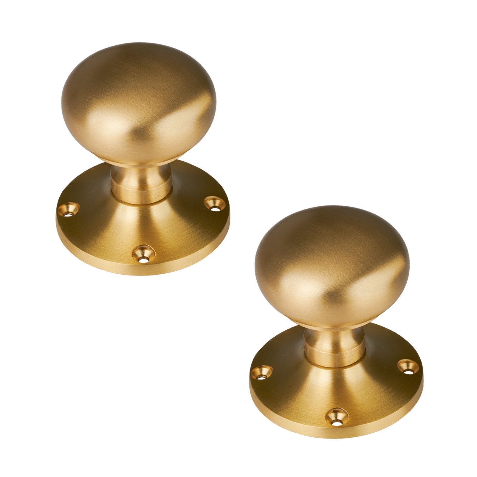 SHOW Kensington Door Knob on Rose in Satin Brass finish