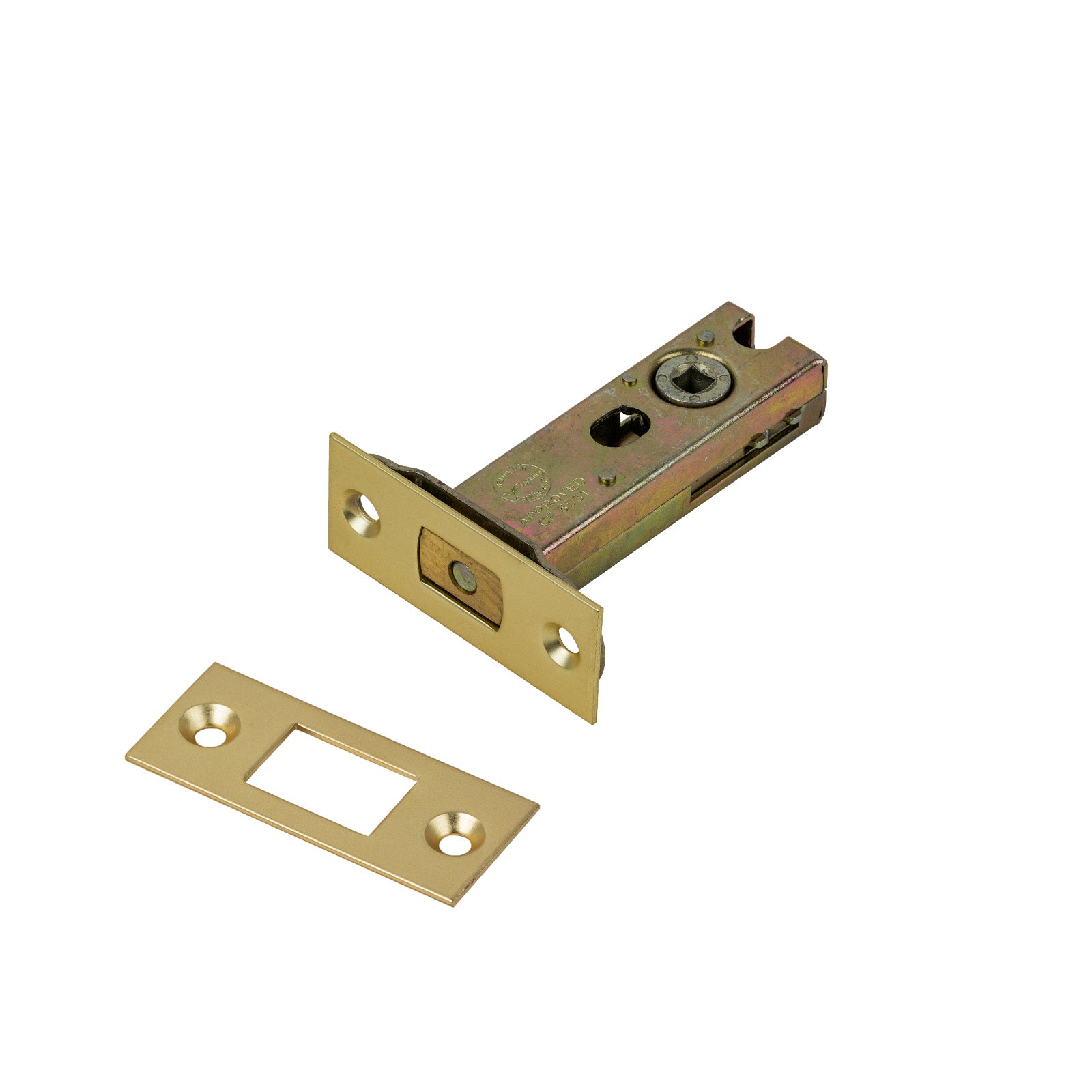 SHOW Bathroom Deadbolt - 3 Inch with Satin Brass finished forend and striker plate