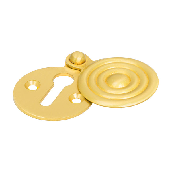 SHOW Image of Reeded Covered Escutcheon in Satin Brass finish