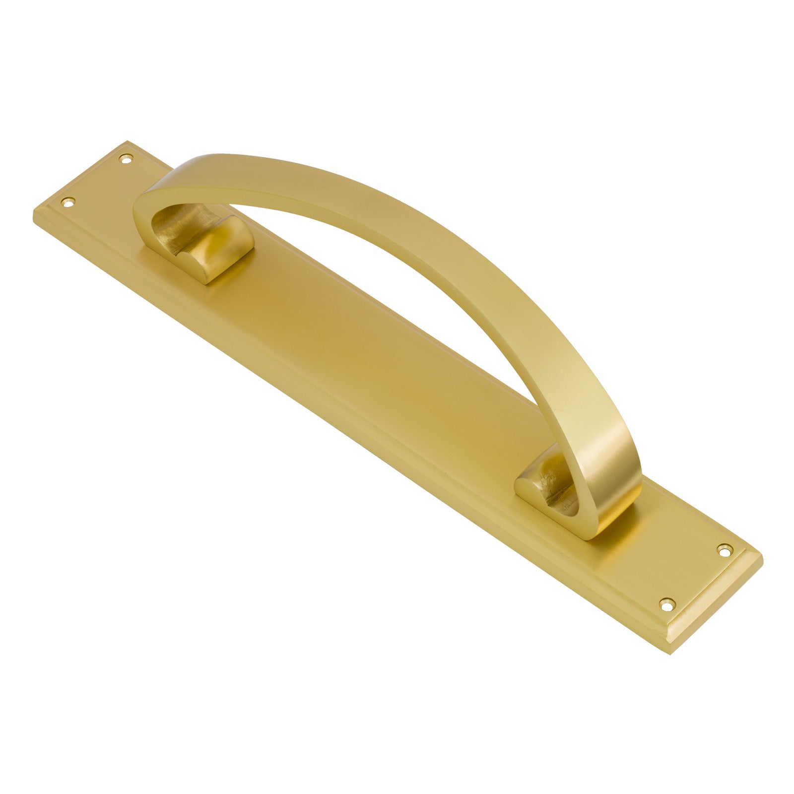 SHOW Image of 464mm Satin Brass Door Pull Handle on Back Plate