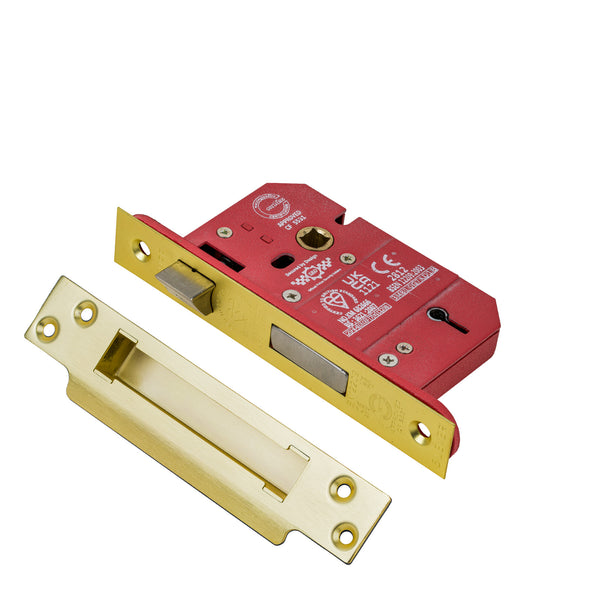 SHOW 5 Lever Mortice Lock - 2.5 Inch with Polished Chrome finished forend and striker plate