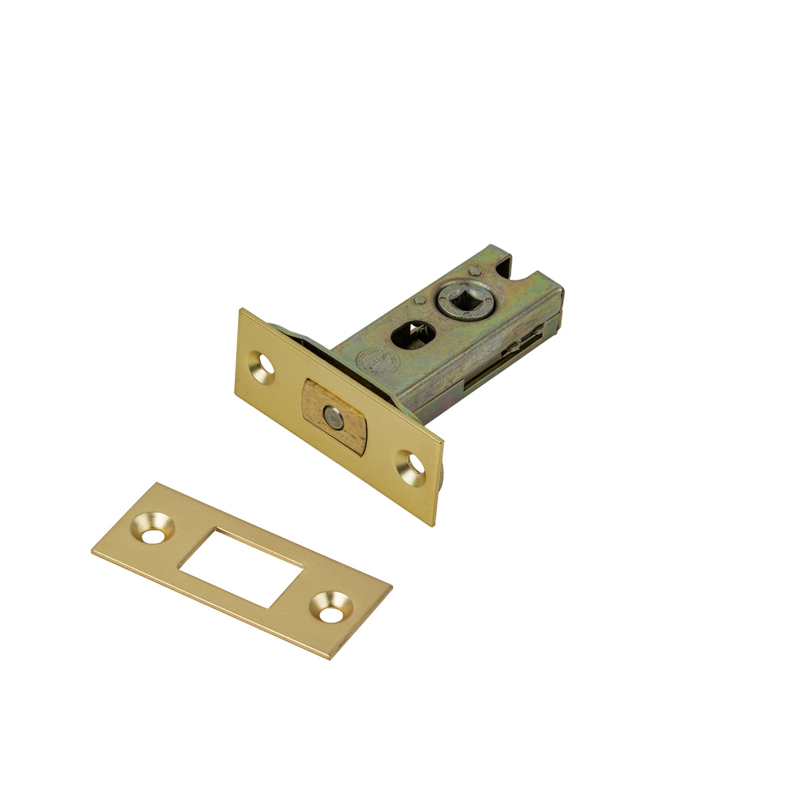 SHOW Bathroom Deadbolt - 2.5 Inch with Satin Brass finished forend and striker plate