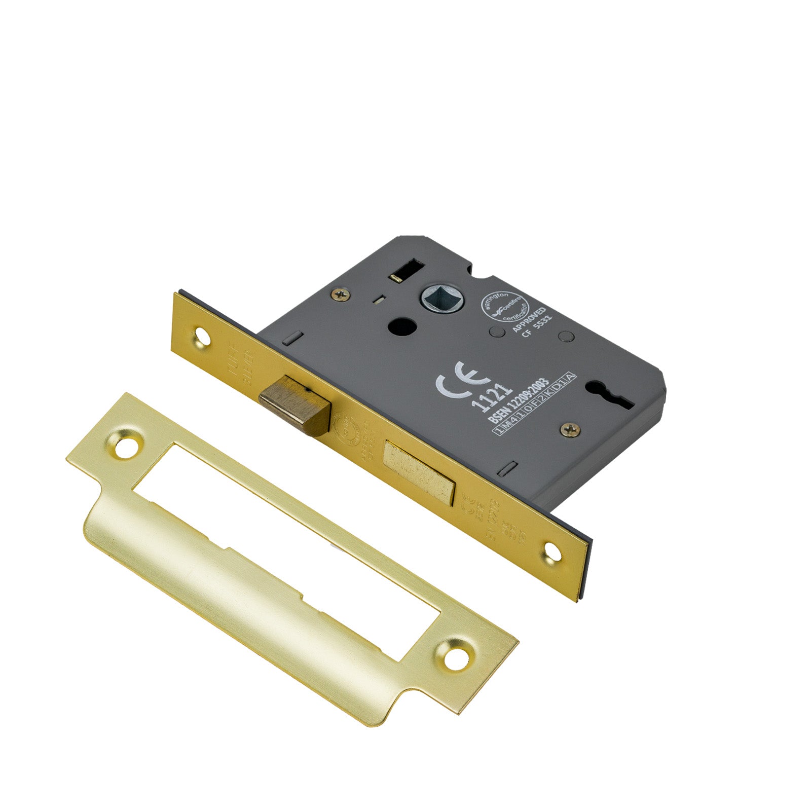 SHOW 3 Lever Sash Lock - 3 Inch with Satin Brass finished forend and striker plate