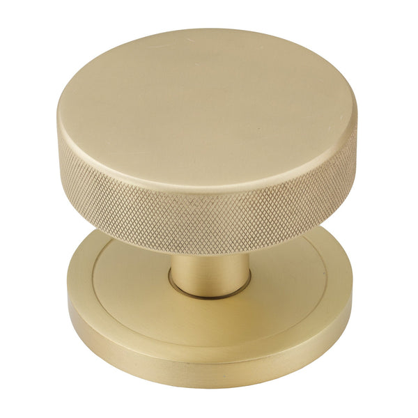 SHOW Satin Brass Plain Brompton Centre Door Knob