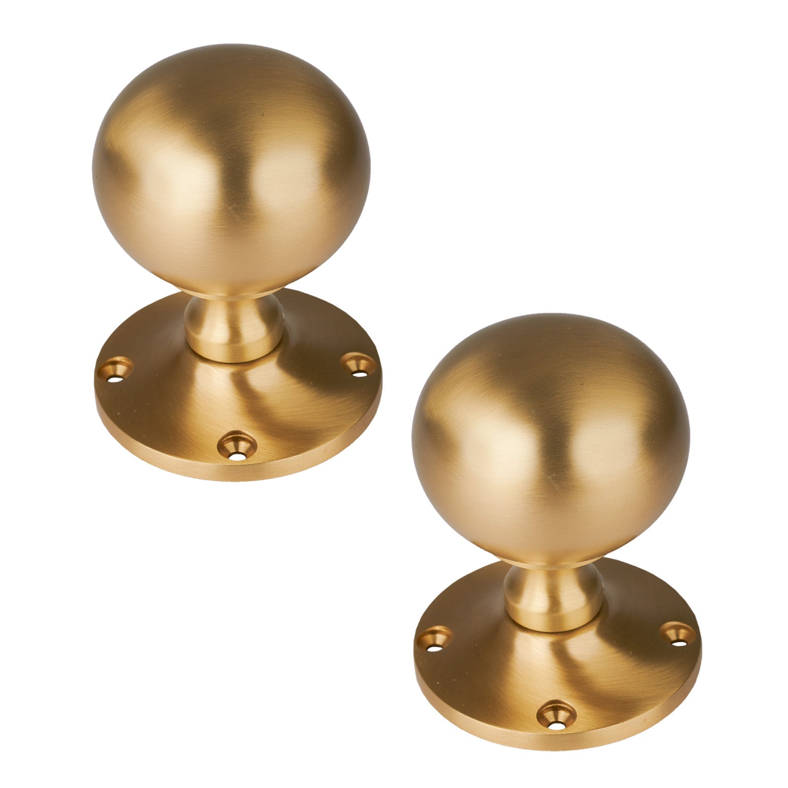 SHOW Westminster Door Knob on Rose in Satin Brass finish