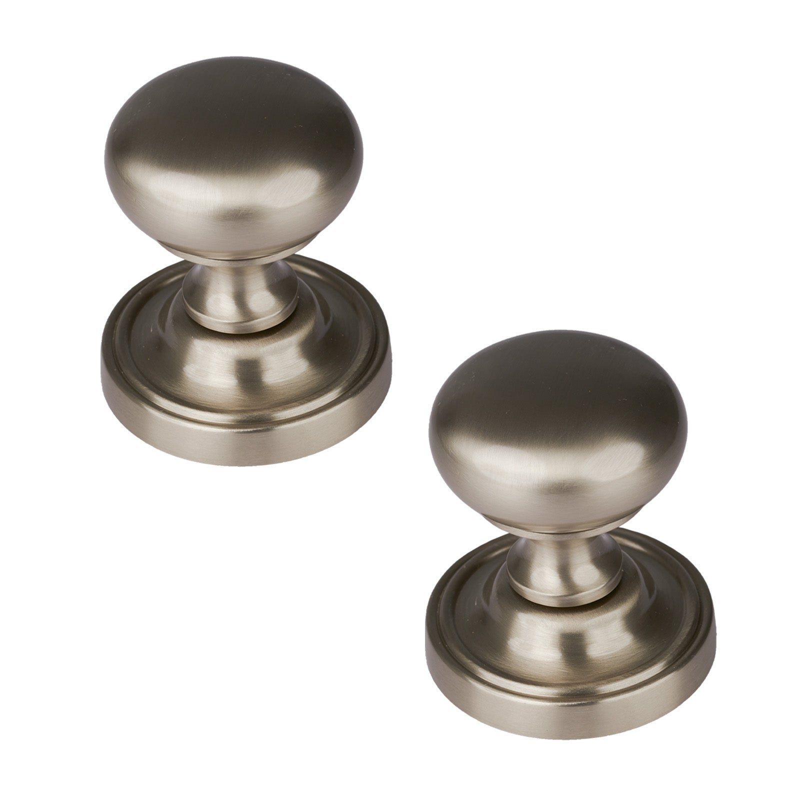 SHOW Hampstead Door Knob on Rose in Satin Nickel finish