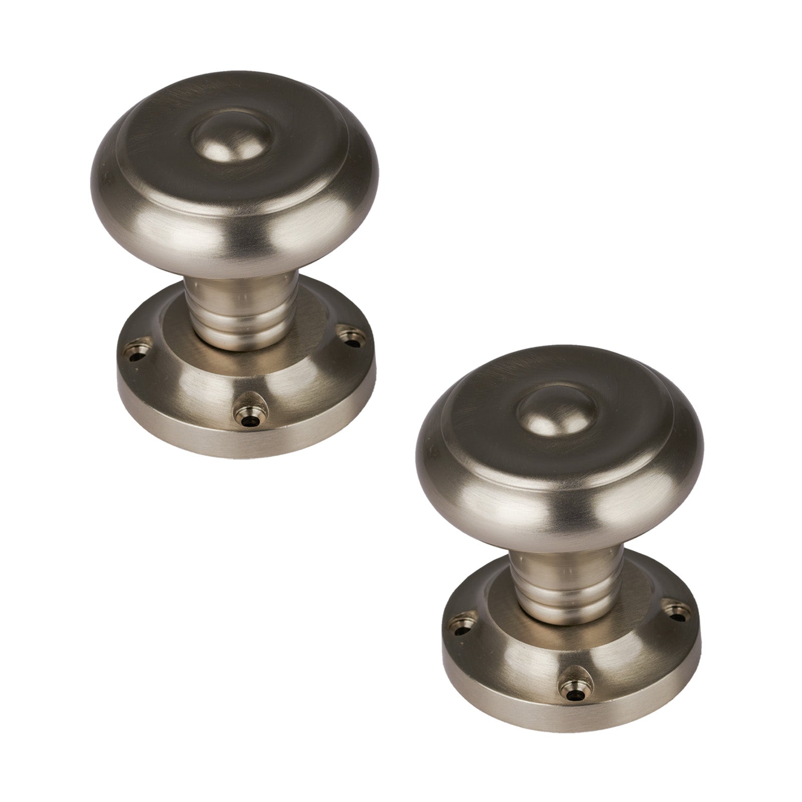 SHOW Aylesbury Door Knob on Rose in Satin Nickel finish