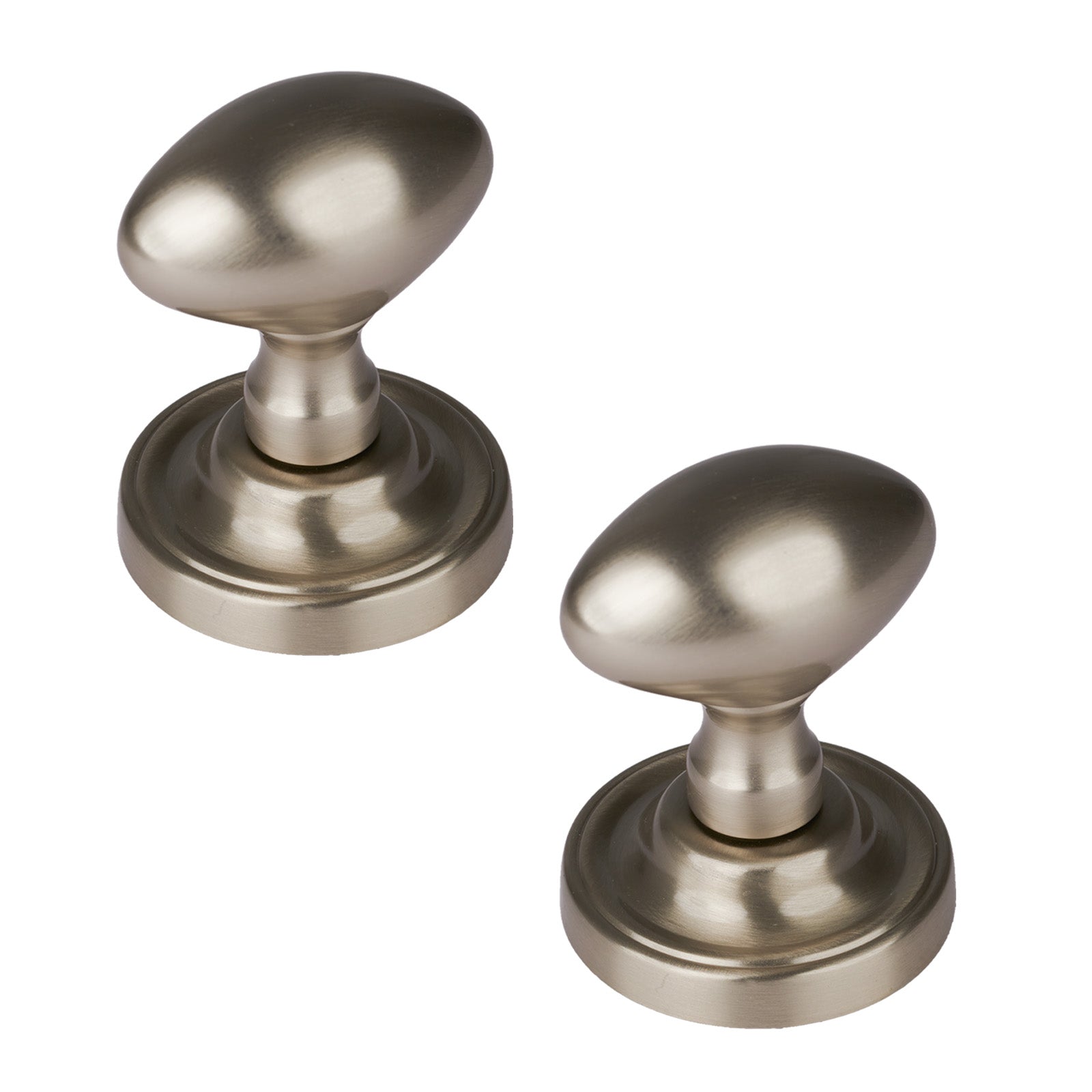 SHOW Chelsea Door Knob on Rose in Satin Nickel finish