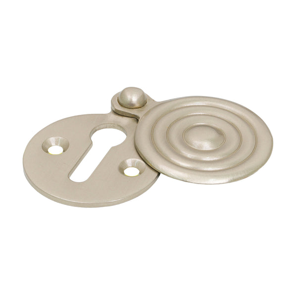 SHOW Image of Reeded Covered Escutcheon in Satin Nickel finish