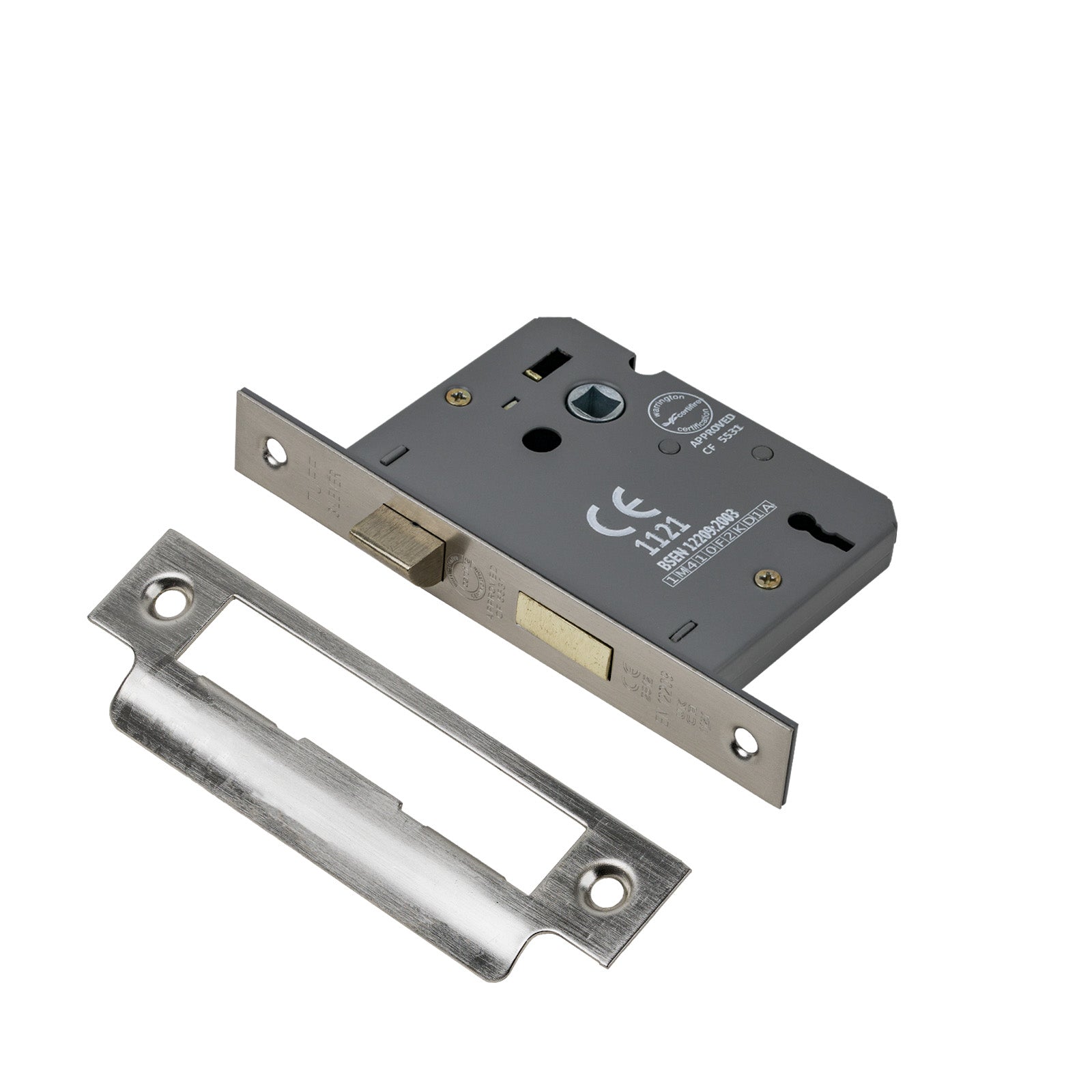 SHOW 3 Lever Sash Lock - 3 Inch with Nickel finished forend and striker plate