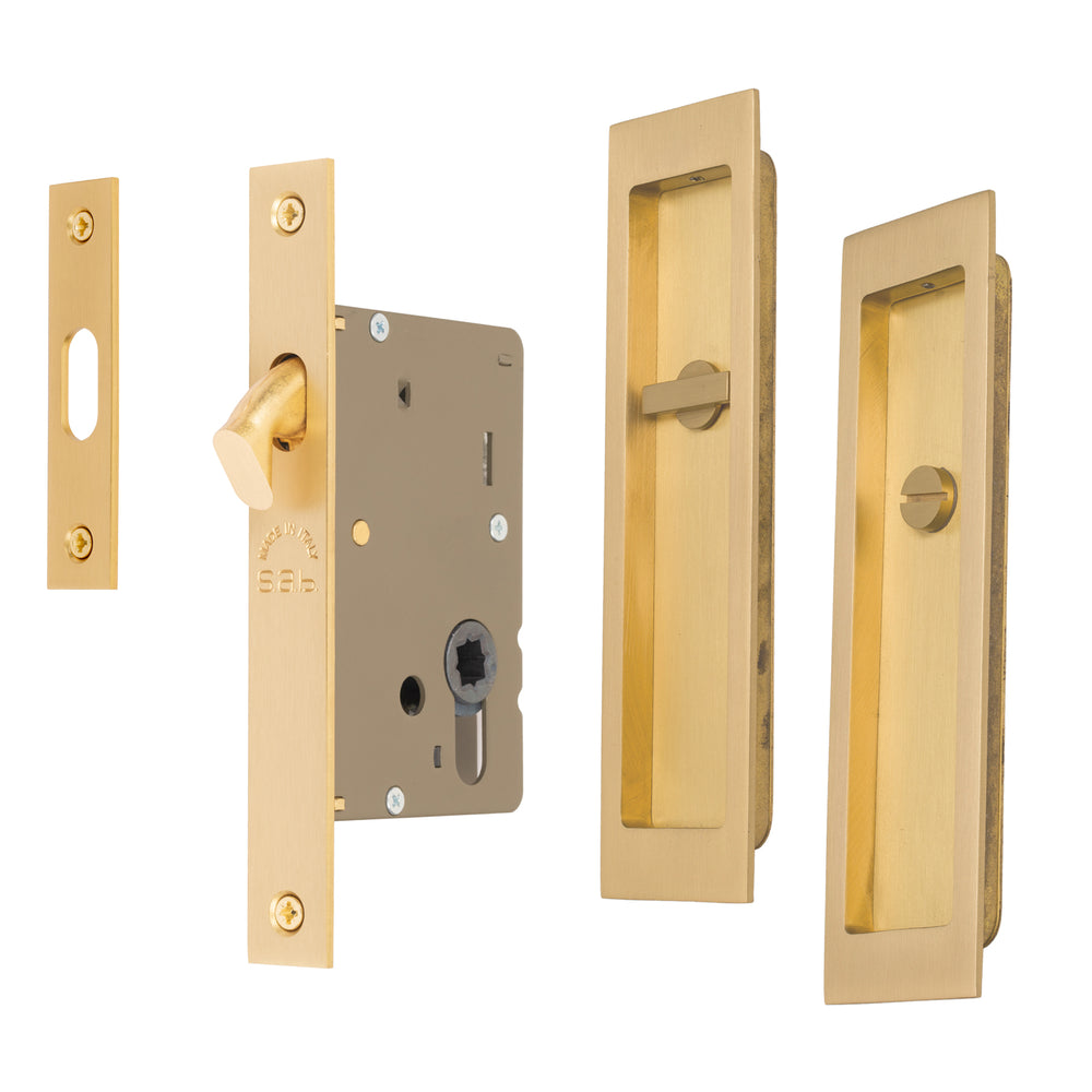 Privacy Set Hardware Rectangular Flush Pull Privacy Set | Pocket Doors | Suffolk Latch Company