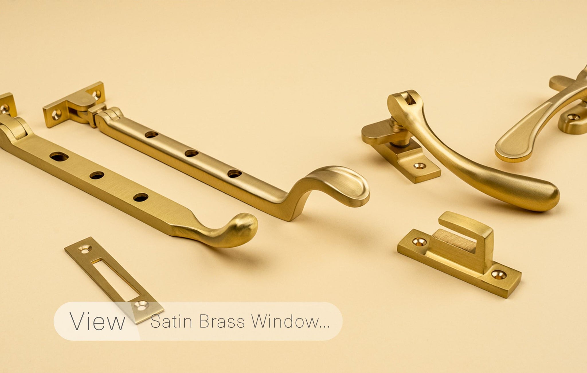 Satin Brass Window Furniture - Stays, Casement Fasteners & Sash Window Hardware, solid brass window hardware