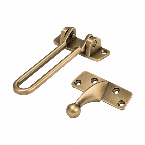  Security Door Guard in Matt Traditional Brass