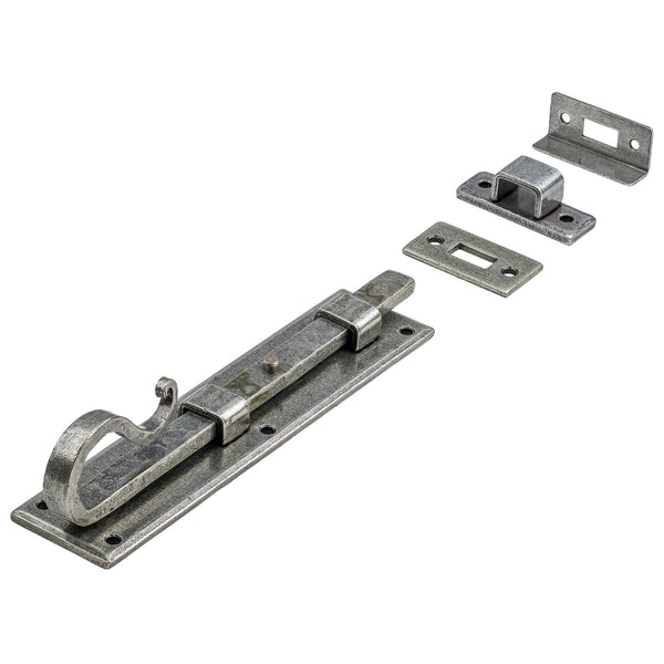 Shepherds Crook Universal Bolt External Pewter 8 Inch 