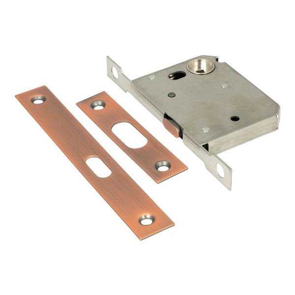 SHOW Image of Sliding Door Lock in Polished Bronze