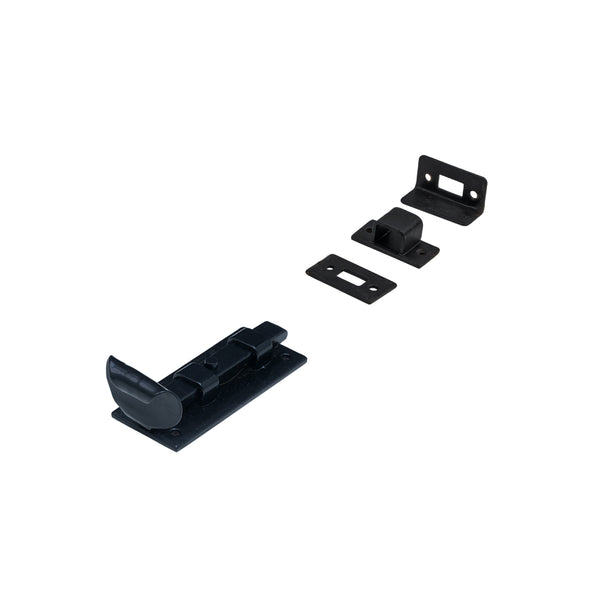 Straight Fishtail Door Bolts External Black 4 Inch 
