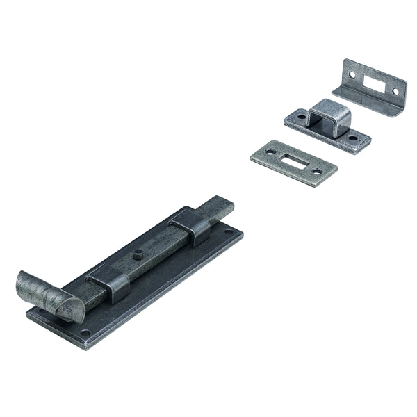 Straight Fishtail Door Bolts External Pewter 6 Inch 